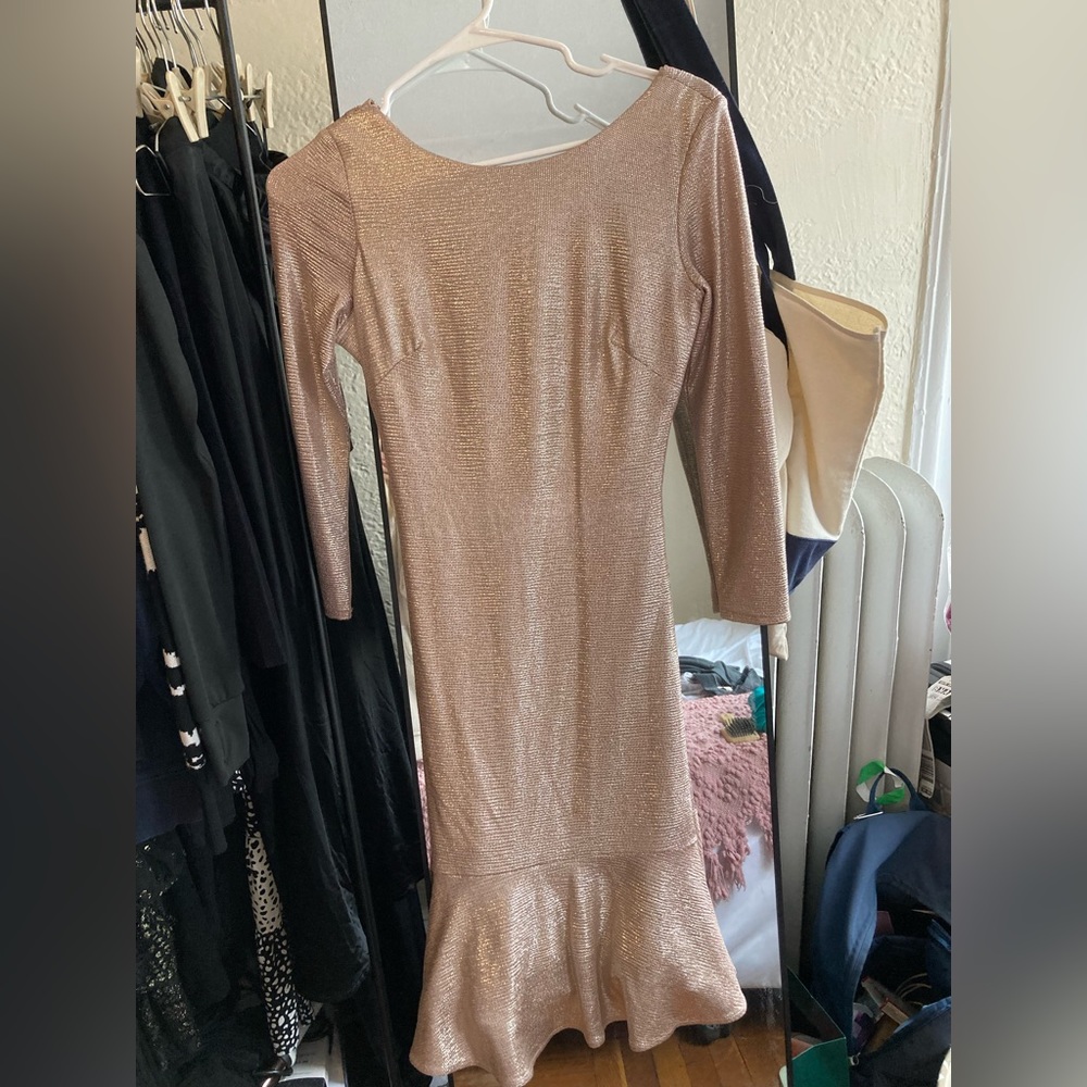 Gold midi dress